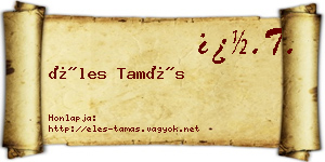Éles Tamás névjegykártya